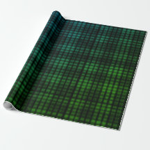 Green Blue Plaid Wrapping Paper