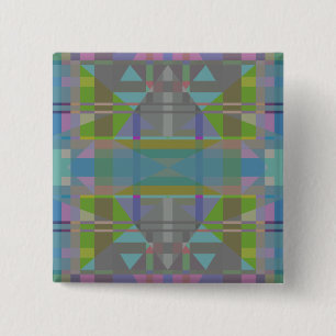 Green Blue Purple Geometric 15 Cm Square Badge