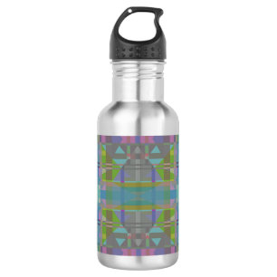 Green Blue Purple Geometric  532 Ml Water Bottle