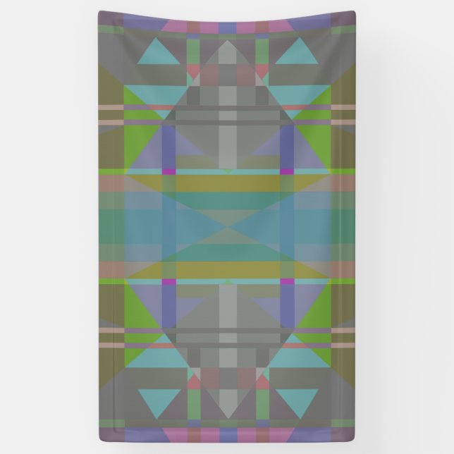Green Blue Purple Geometric Banner (Vertical)