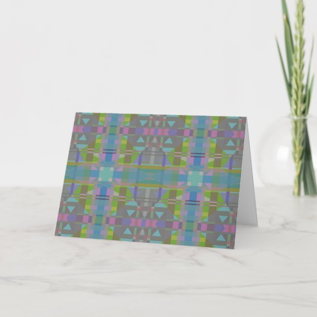 Green Blue Purple Geometric Card (Front)