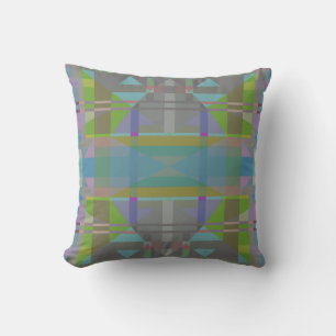 Green Blue Purple Geometric Cushion