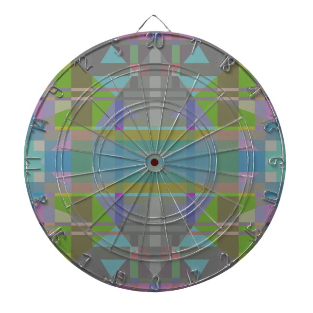 Green Blue Purple Geometric Dartboard (Front)