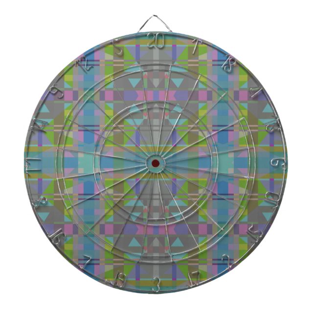 Green Blue Purple Geometric Dartboard (Front)