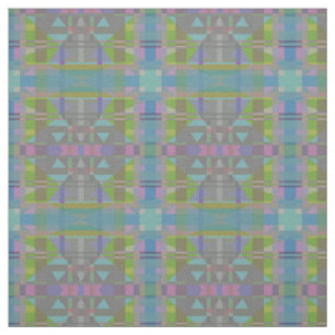 Green Blue Purple Geometric Fabric