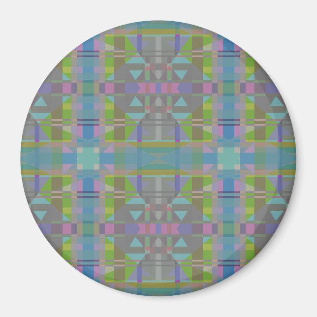 Green Blue Purple Geometric Magnet (Front)