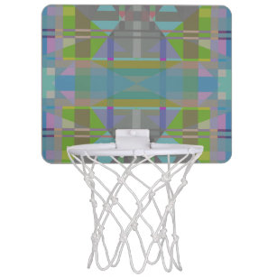 Green Blue Purple Geometric Mini Basketball Hoop