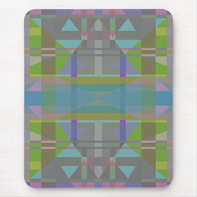 Green Blue Purple Geometric Mouse Mat (Front)