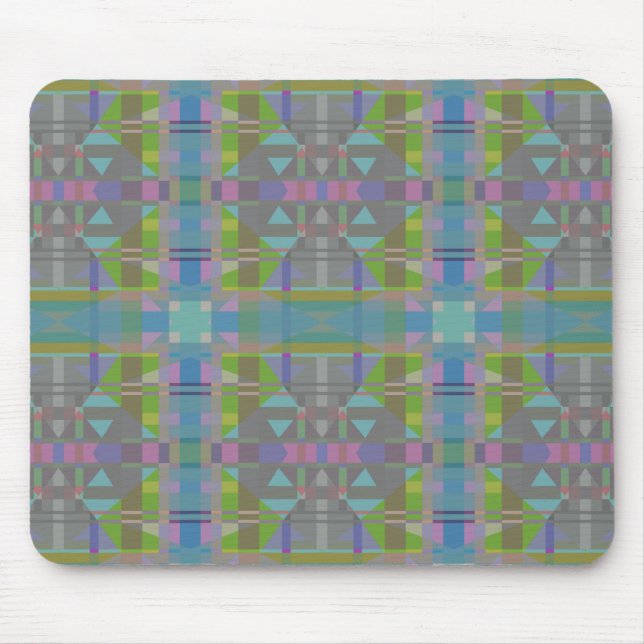 Green Blue Purple Geometric Mouse Mat (Front)