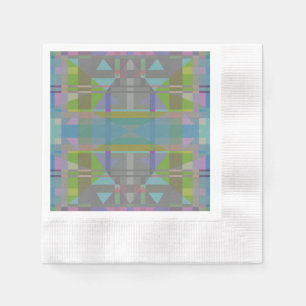 Green Blue Purple Geometric Napkin