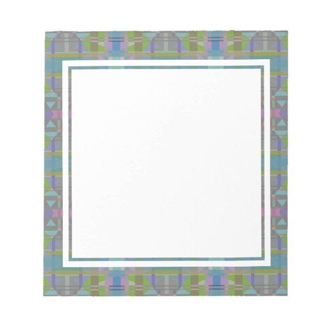 Green Blue Purple Geometric Notepad (Front)