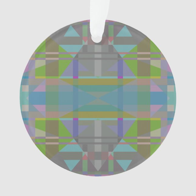 Green Blue Purple Geometric Ornament (Front)