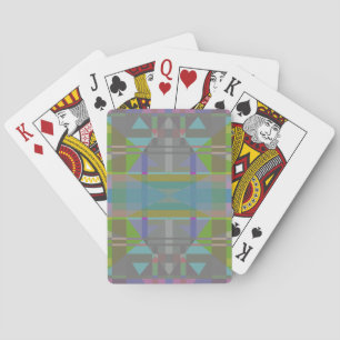 Green Blue Purple Geometric Playing Cards