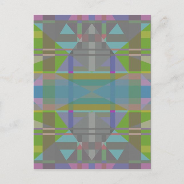 Green Blue Purple Geometric Postcard (Front)