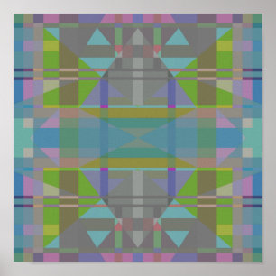 Green Blue Purple Geometric Poster