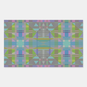 Green Blue Purple Geometric Rectangular Sticker