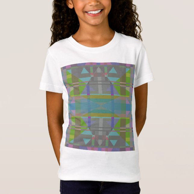 Green Blue Purple Geometric T-Shirt (Front)