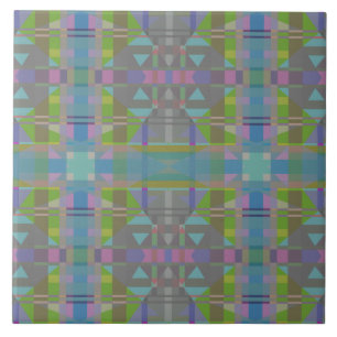Green Blue Purple Geometric Tile