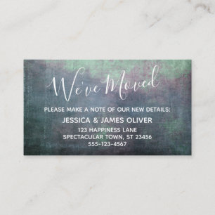 Green Blue Purple Grunge "We've Moved" Enclosure Card