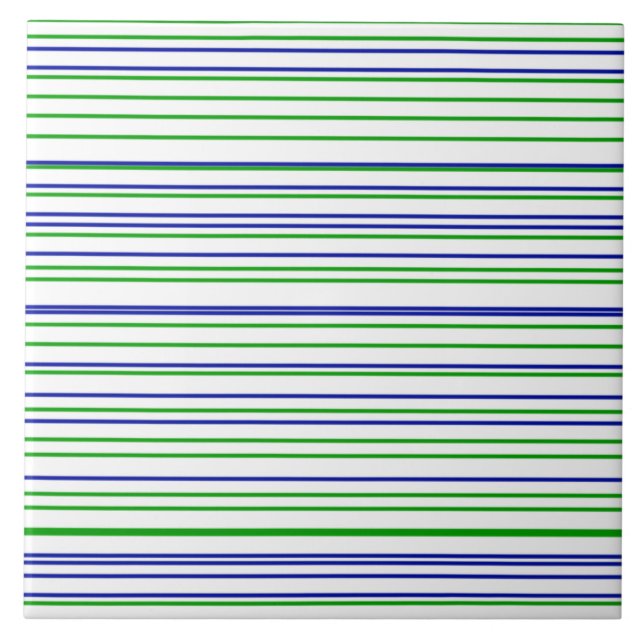 Green blue purple stripes modern custom pattern  tile (Front)