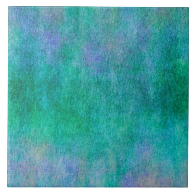Green Blue Purple Watercolor Background Tile (Front)