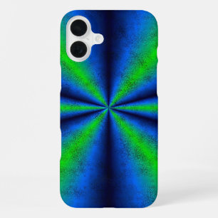 Green Blue Rainbow in Elephant Skin Leather Optik iPhone 16 Plus Case