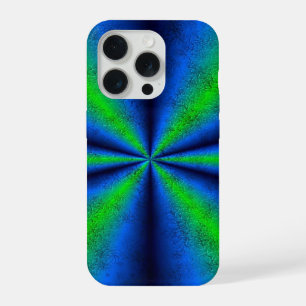 Green Blue Rainbow in Elephant Skin Leather Optik iPhone 15 Pro Case