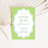 Green Blue Scalloped Frame Garden Bridal Shower