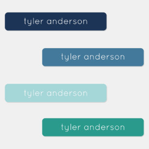 Green Blue Skinny Waterproof Adhesive Kid's Labels