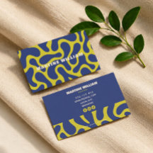 Green blue soft abstract groovy business card