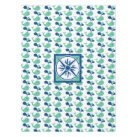 Green/Blue Spouting Whale Cartoon Tablecloth Kids