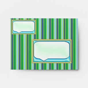 Green Blue Striped Envelopes