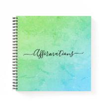 Green Blue Tie Dye Black Typography Affirmations 