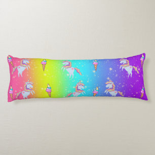 Green & Blue Unicorn Rainbow Body Pillow
