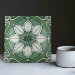 Green Blue Wall Decor Art Nouveau Backsplash Tile<br><div class="desc">Welcome to CreaTile! Here you will find handmade tile designs that I have personally crafted and vintage ceramic and porcelain clay tiles, whether stained or natural. I love to design tile and ceramic products, hoping to give you a way to transform your home into something you enjoy visiting again and...</div>