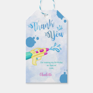 Green & Blue Water Gun Gift Tags