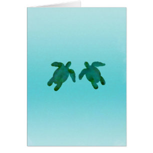 Green Blue Watercolor Ocean 2 Sea Turtles