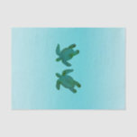 Green Blue Watercolor Ocean 2 Sea Turtles Tissue Paper<br><div class="desc">Tissue Paper</div>