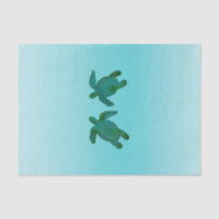Green Blue Watercolor Ocean 2 Sea Turtles