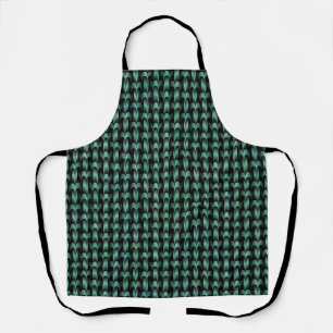 Green Blue Weave Pattern Apron
