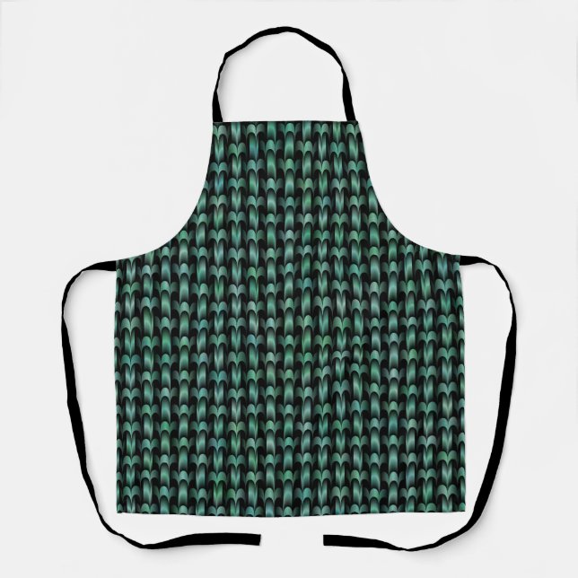 Green Blue Weave Pattern Apron (Front)