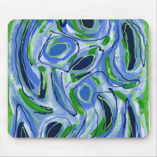 Green Blue White Mouse Mat