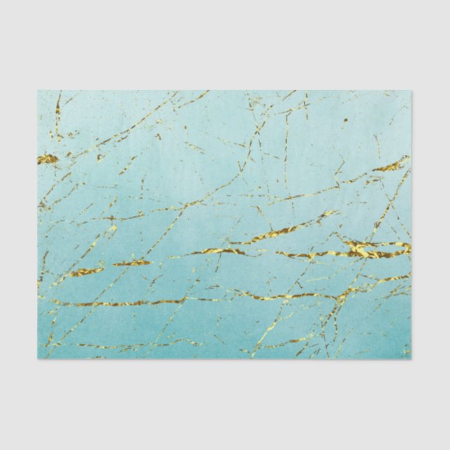 Green Blue With Gold Tissue Paper (Front)