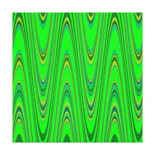Green Blue Yellow Modern Geometric Wave Pattern Canvas Print