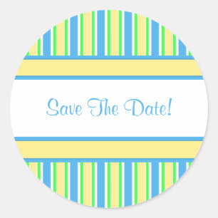 Green Blue & Yellow Striped Stickers