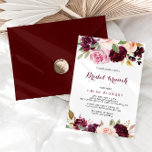 Green Blush Burgundy Floral Bridal Brunch Invitation<br><div class="desc">This green blush burgundy floral bridal brunch invitation is perfect for a rustic wedding shower. The design features elegant green,  blush,  purple,  red and burgundy hand-drawn flower bouquets,  inspiring natural beauty.</div>