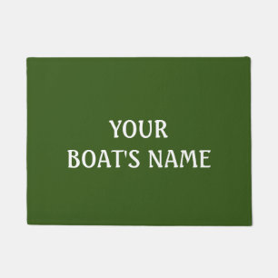 Green Boat Name Dock Mat