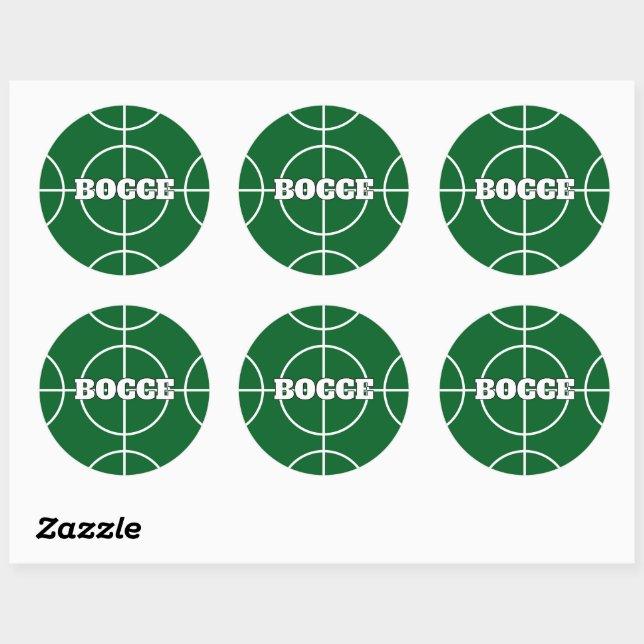 Green Bocce Ball Game round custom stickers (Sheet)