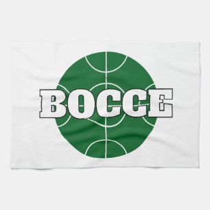 Green Bocce Ball Logo custom kitchen towel