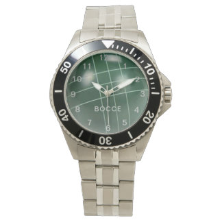 Green bocce ball modern resin realist design watch